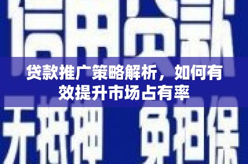 华宁贷款推广策略解析，如何有效提升市场占有率