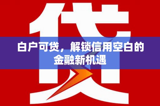 华宁白户可贷，解锁信用空白的金融新机遇
