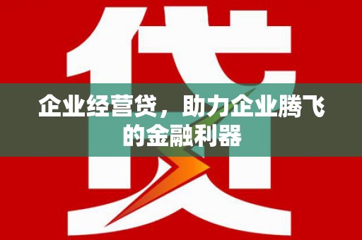 华宁企业经营贷，助力企业腾飞的金融利器