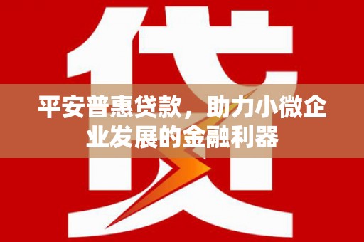华宁平安普惠贷款，助力小微企业发展的金融利器