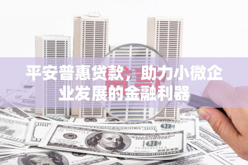华宁平安普惠贷款，助力小微企业发展的金融利器