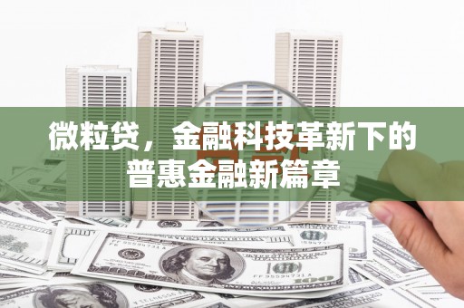 华宁微粒贷，金融科技革新下的普惠金融新篇章