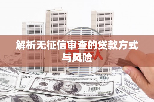 华宁解析无征信审查的贷款方式与风险